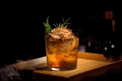 Beautifully plated cocktail on a restaurant menu