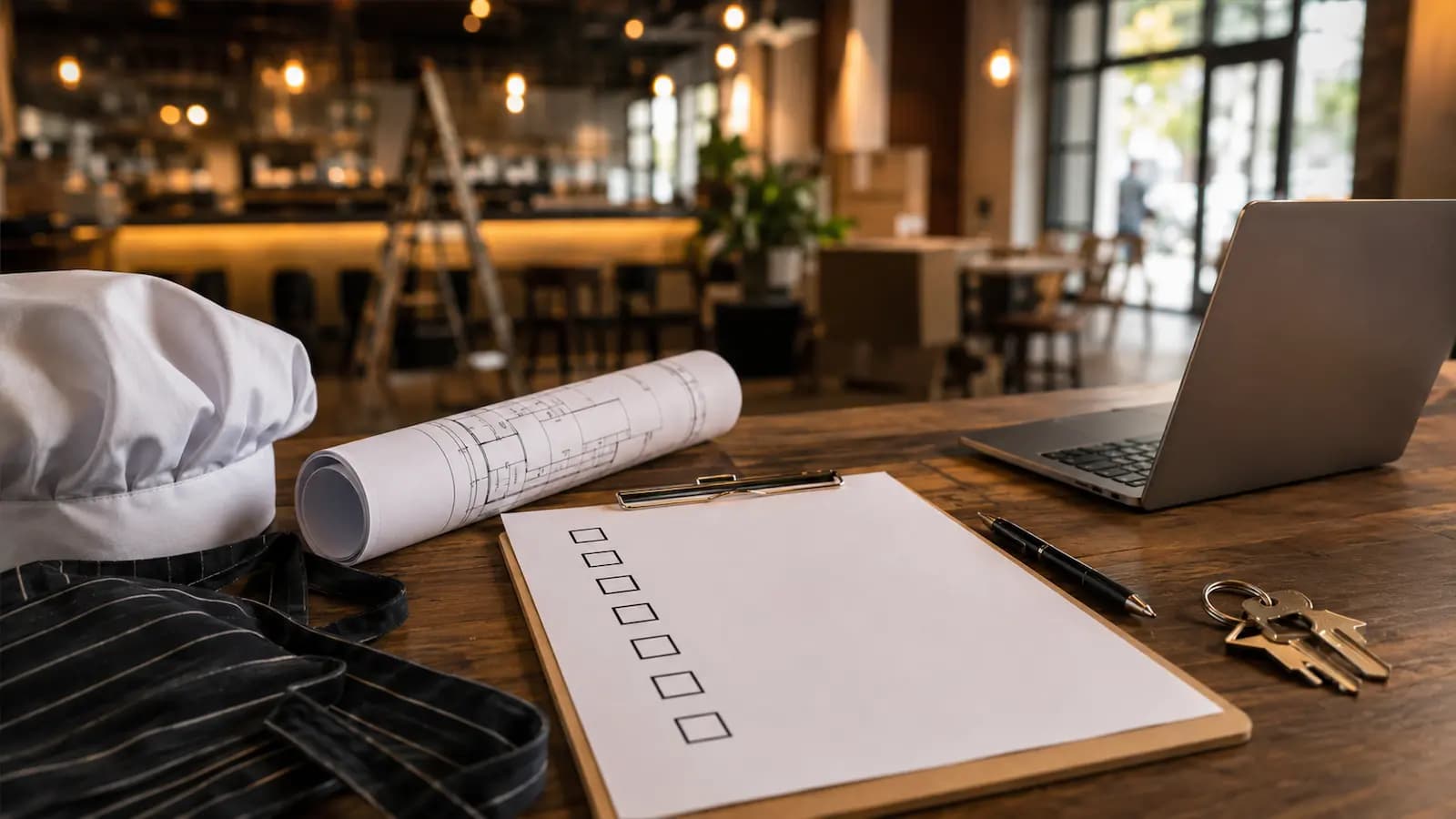 Restaurant owner planning the first steps before opening a new restaurant